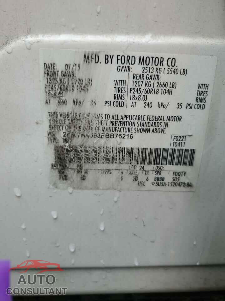 FORD EDGE 2015 - 2FMTK4J93FBB76216