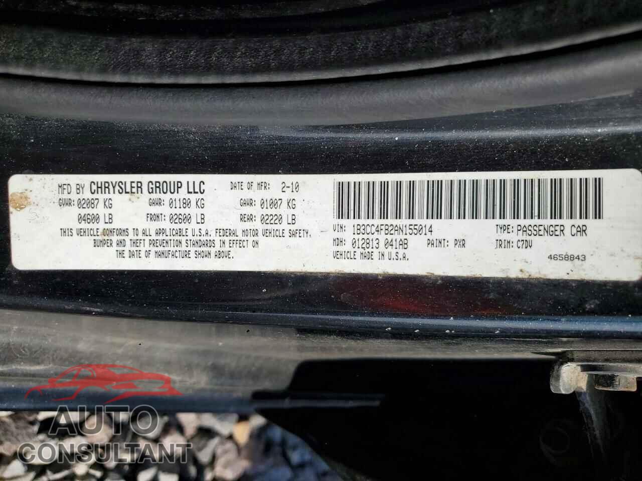 DODGE AVENGER 2010 - 1B3CC4FB2AN155014