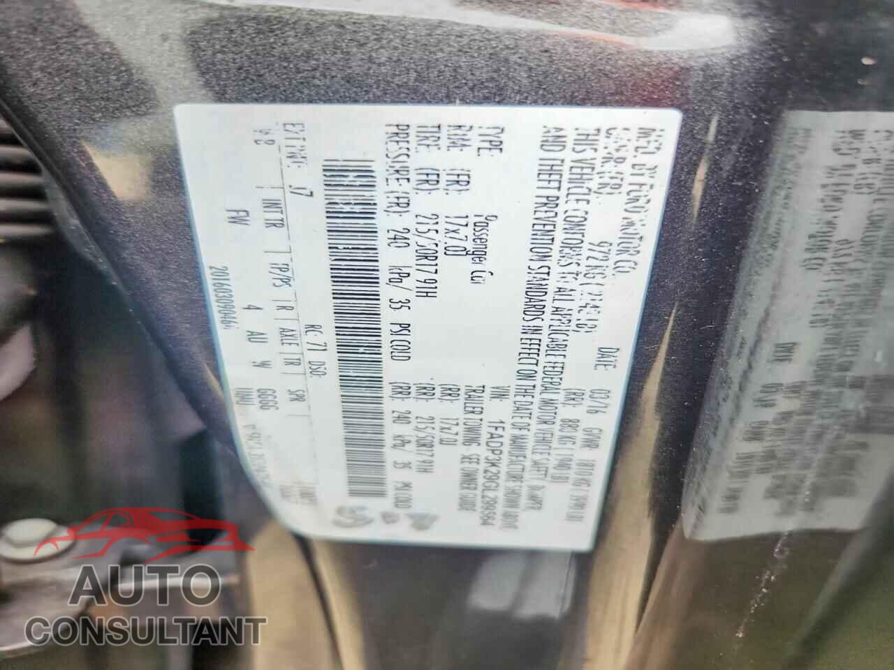 FORD FOCUS 2016 - 1FADP3K29GL299564