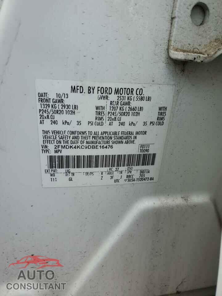 FORD EDGE 2013 - 2FMDK4KC9DBE16476