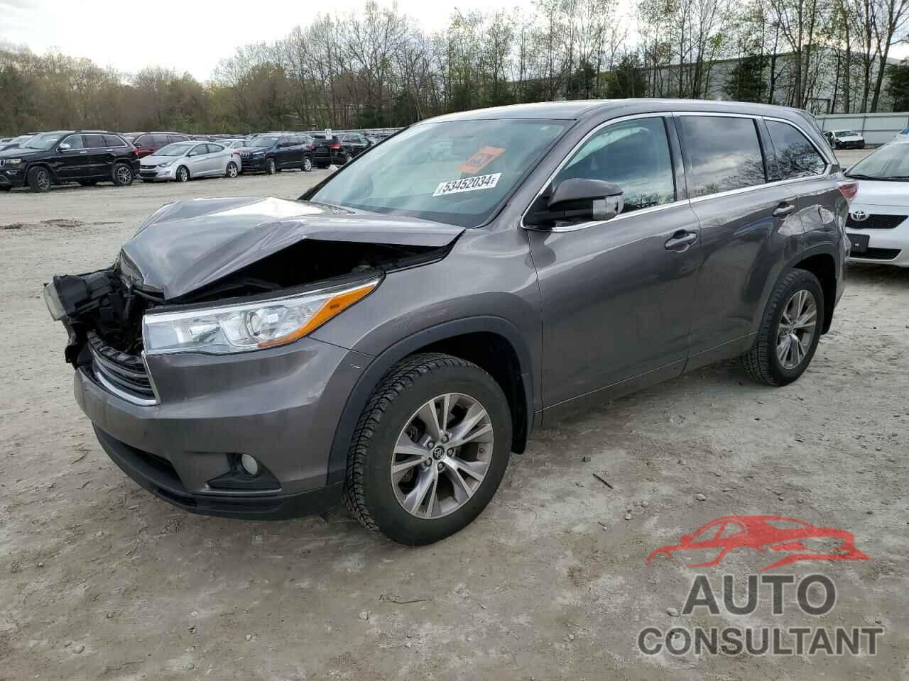 TOYOTA HIGHLANDER 2016 - 5TDBKRFH2GS314129