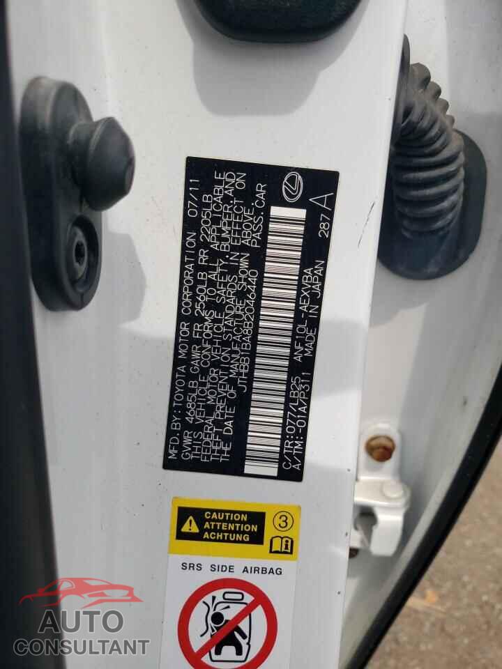 LEXUS HS 2011 - JTHBB1BA8B2046440