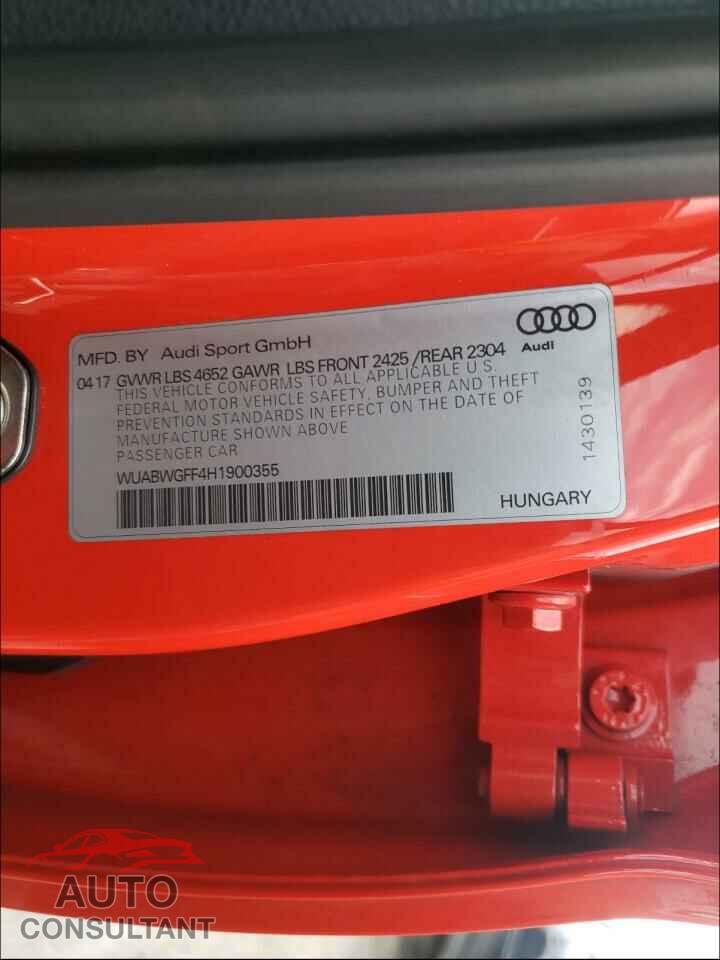 AUDI RS3 2017 - WUABWGFF4H1900355