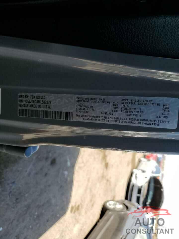 JEEP GLADIATOR 2021 - 1C6JJTEG4ML587372