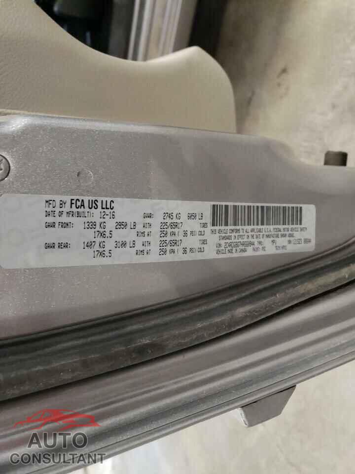 DODGE CARAVAN 2017 - 2C4RDGBG7HR660844
