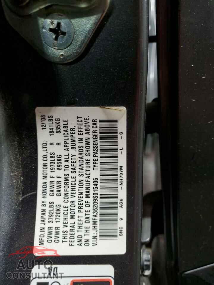 HONDA CIVIC 2009 - JHMFA36209S015406