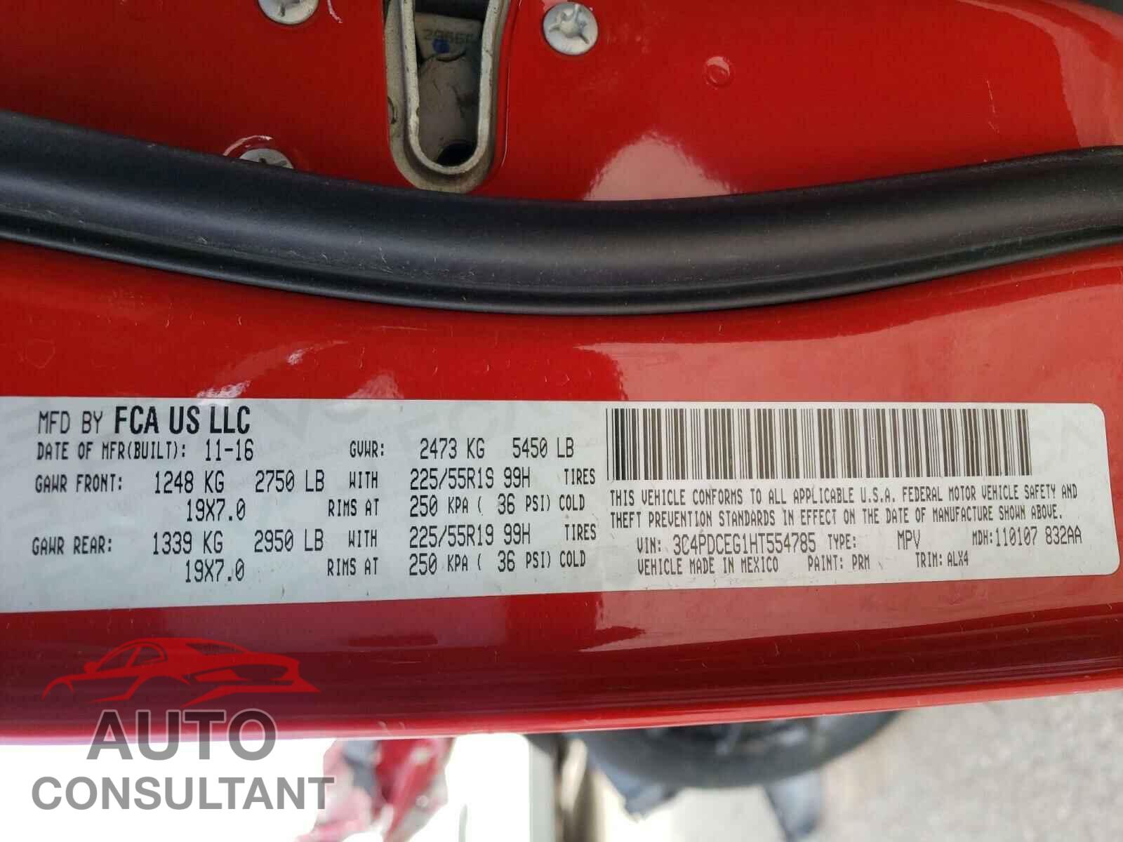 DODGE JOURNEY 2017 - 3C4PDCEG1HT554785