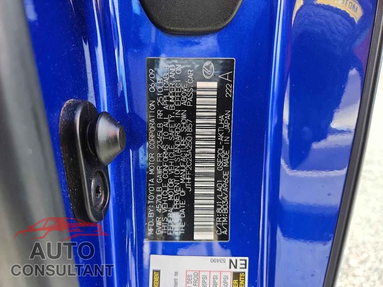LEXUS IS 2010 - JTHFF2C23A2501857