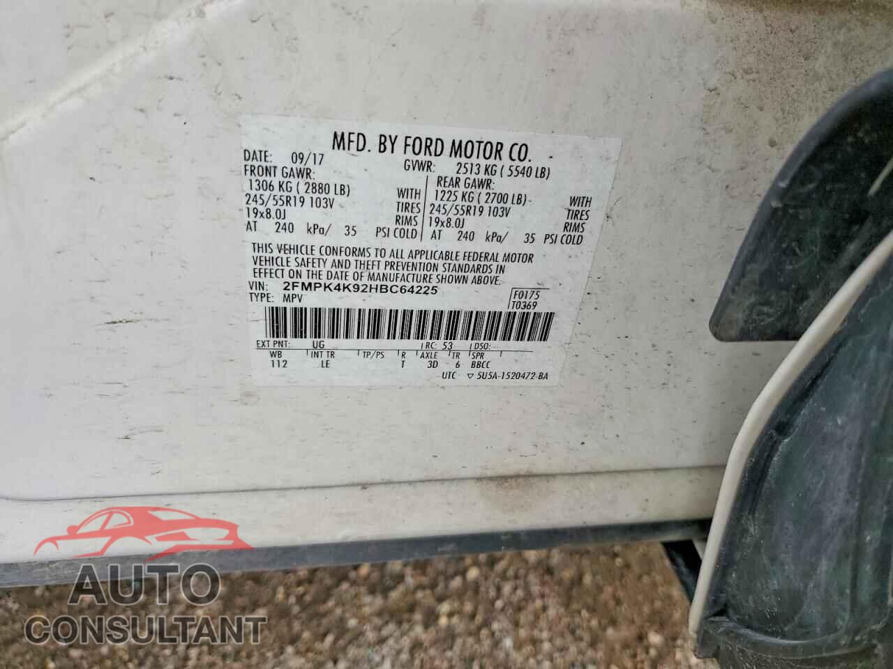 FORD EDGE 2017 - 2FMPK4K92HBC64225