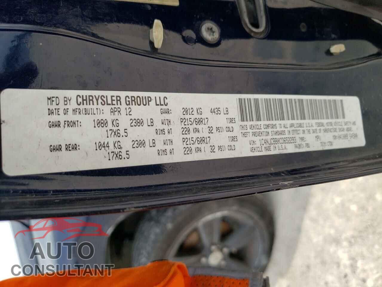 JEEP COMPASS 2012 - 1C4NJCBB0CD652293