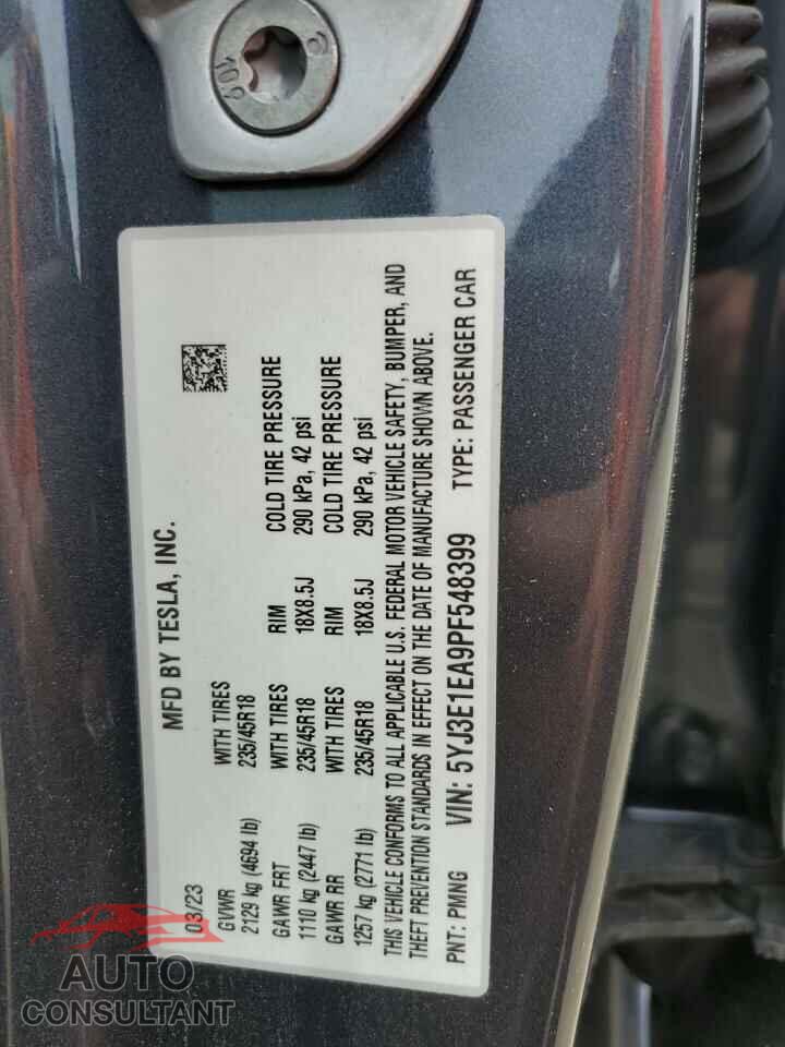 TESLA MODEL 3 2023 - 5YJ3E1EA9PF548399