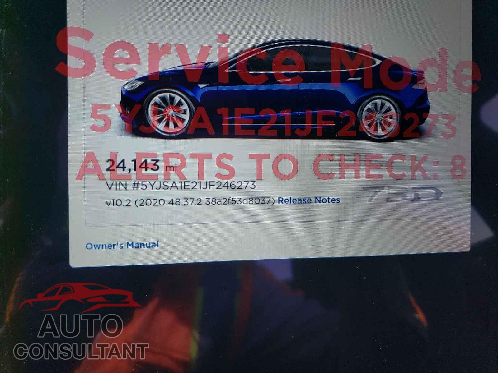 TESLA MODEL S 2018 - 5YJSA1E21JF246273