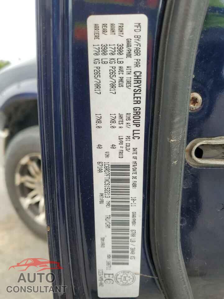 DODGE RAM 1500 2012 - 1C6RD7FTXCS152213