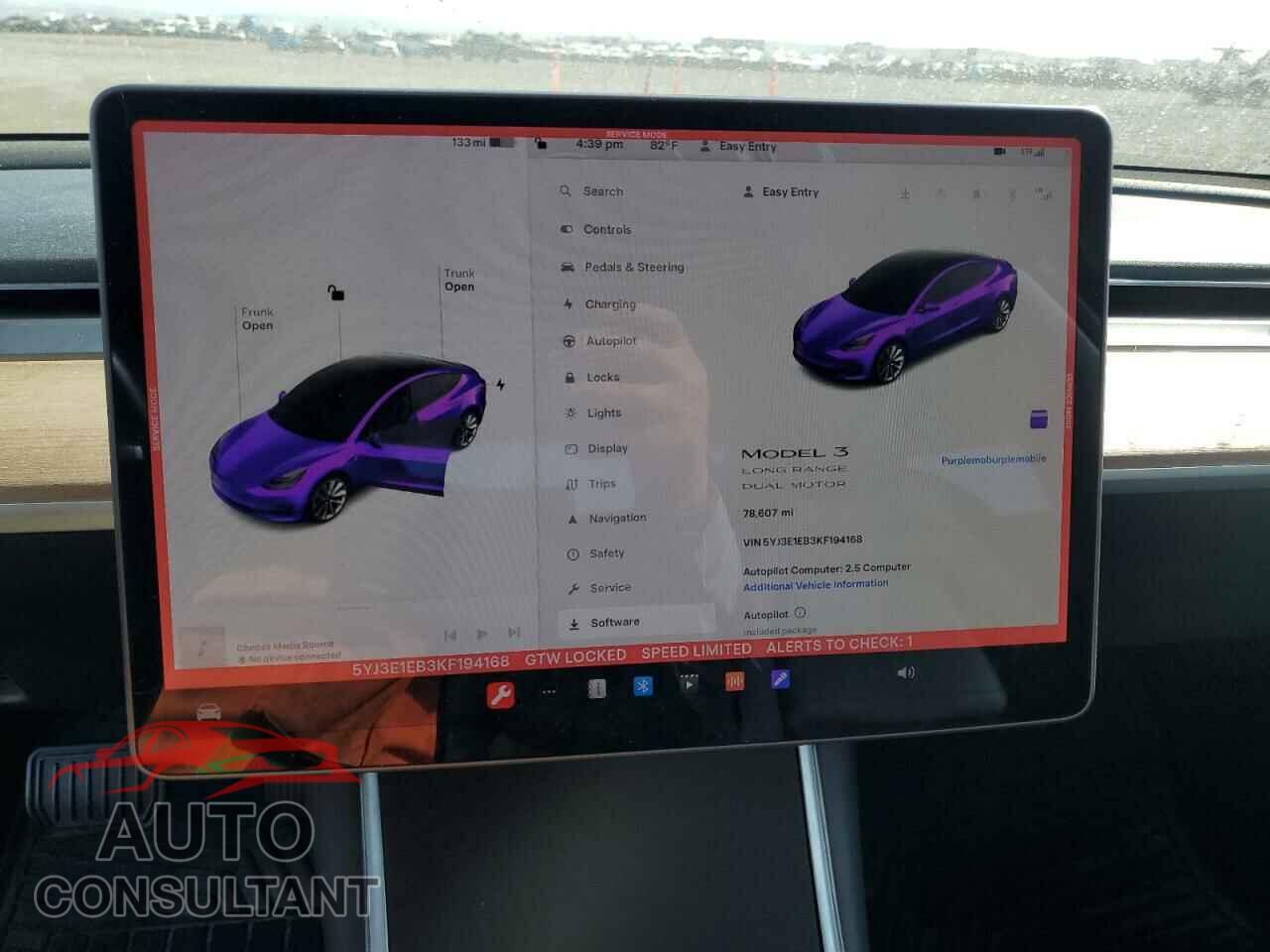 TESLA MODEL 3 2019 - 5YJ3E1EB3KF194168