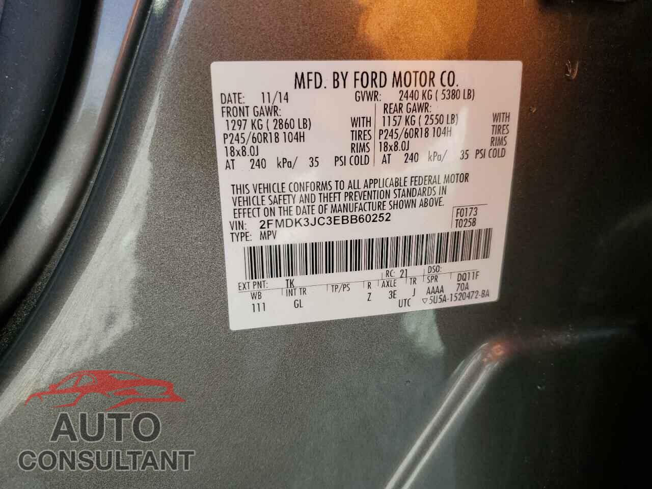 FORD EDGE 2014 - 2FMDK3JC3EBB60252