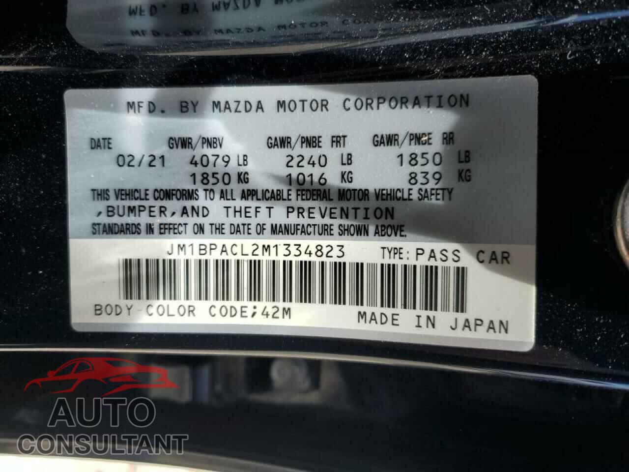 MAZDA 3 2021 - JM1BPACL2M1334823