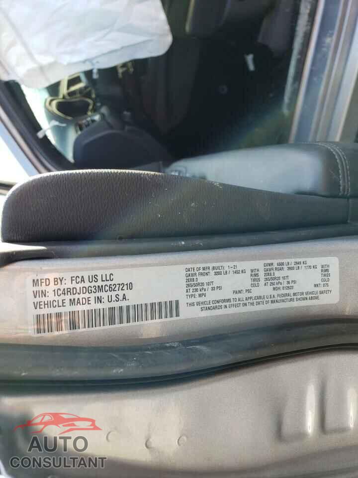 DODGE DURANGO 2021 - 1C4RDJDG3MC627210
