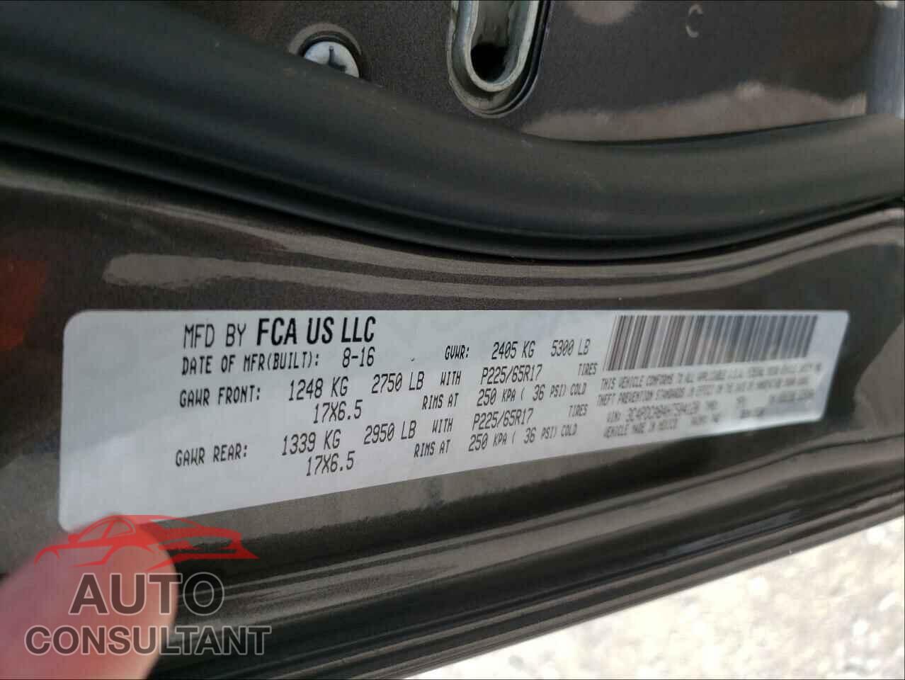DODGE JOURNEY 2017 - 3C4PDCAB4HT504120
