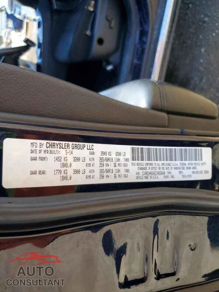 DODGE DURANGO 2014 - 1C4RDHAG4EC483648