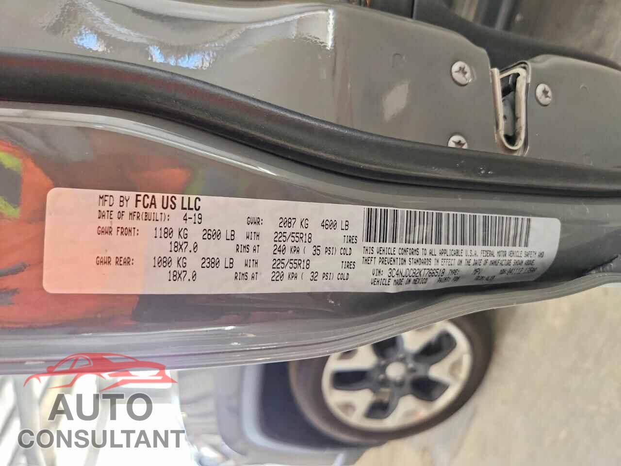 JEEP COMPASS 2019 - 3C4NJDCB2KT766518