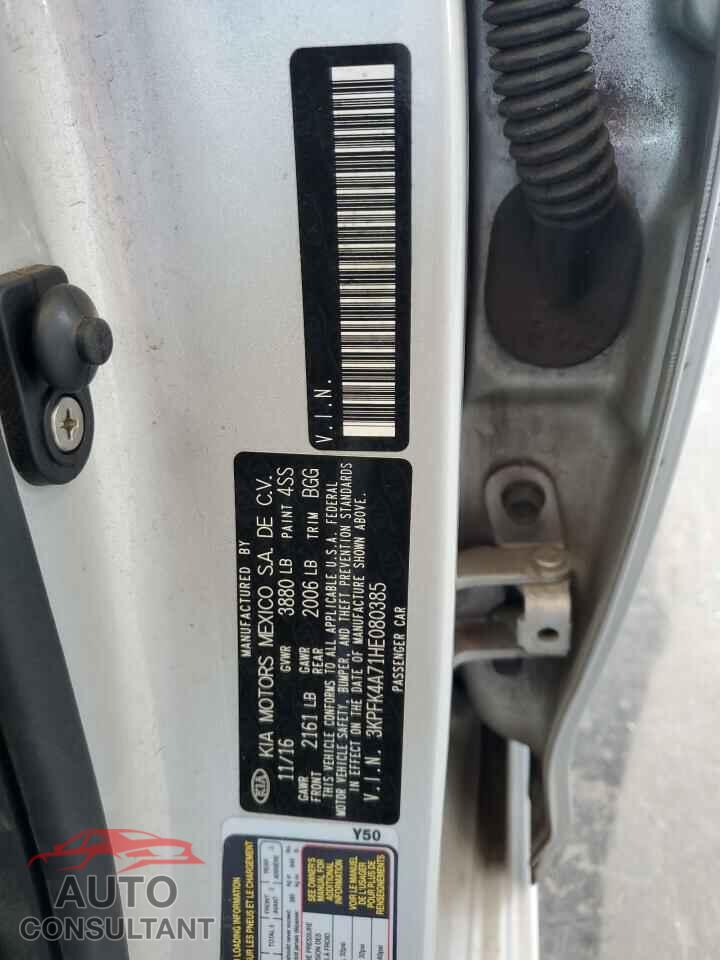 KIA FORTE 2017 - 3KPFK4A71HE080385