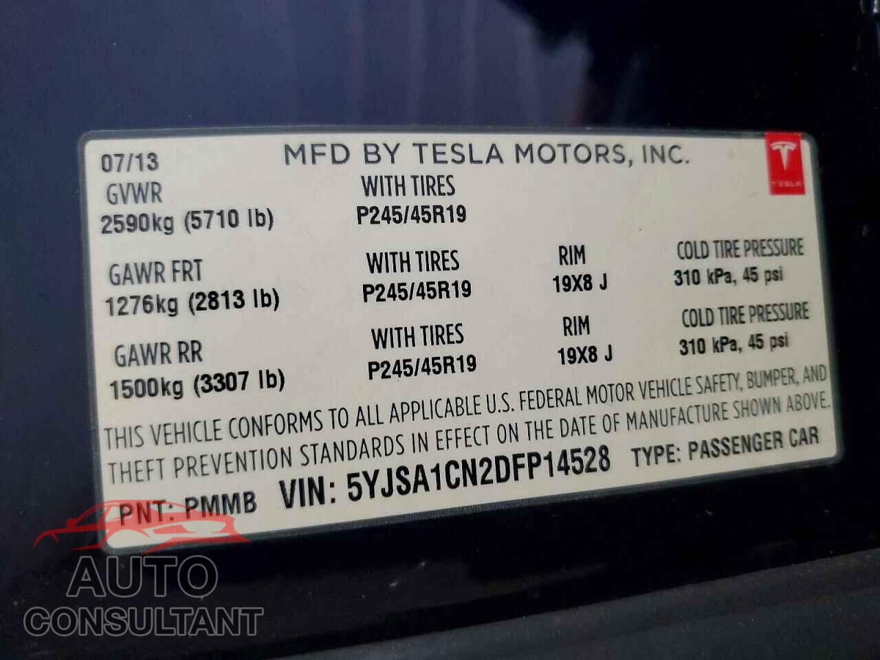 TESLA MODEL S 2013 - 5YJSA1CN2DFP14528