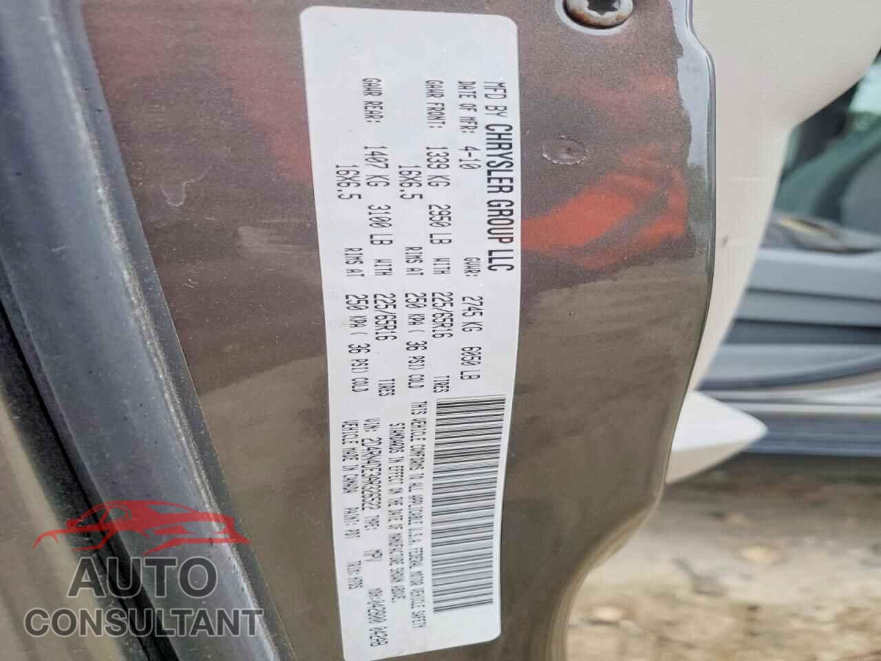 DODGE CARAVAN 2010 - 2D4RN4DE3AR326522