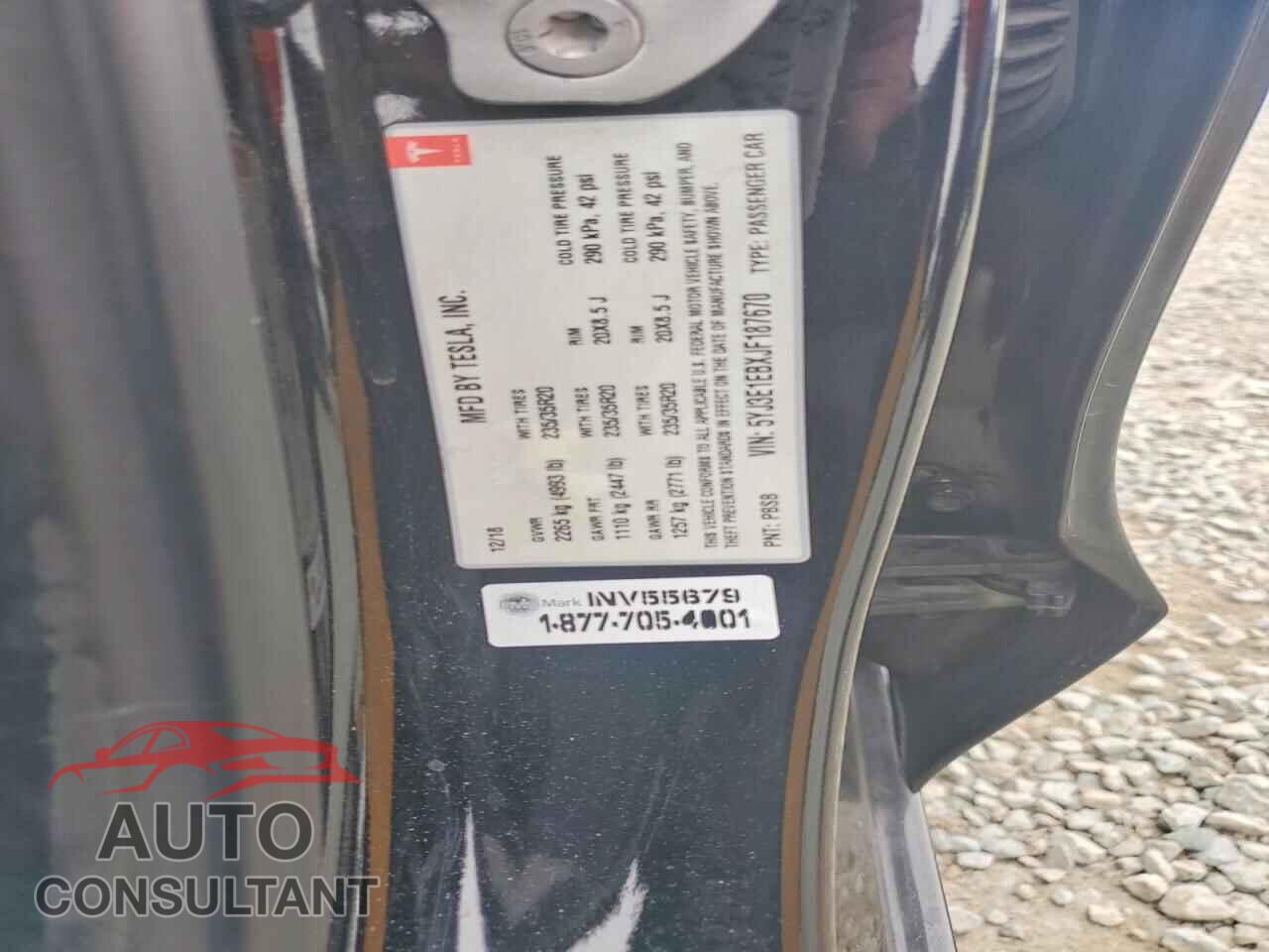 TESLA MODEL 3 2018 - 5YJ3E1EBXJF187670