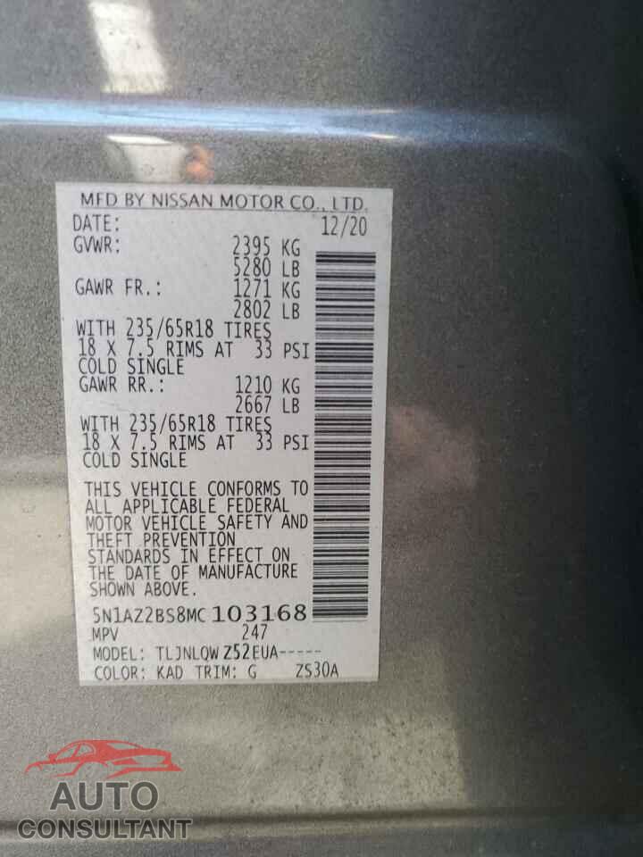 NISSAN MURANO 2021 - 5N1AZ2BS8MC103168