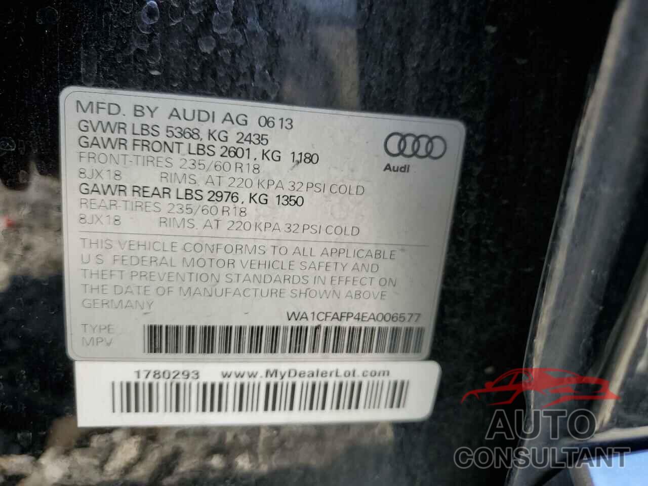 AUDI Q5 2014 - WA1CFAFP4EA006577