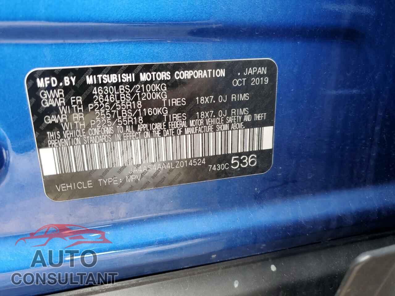 MITSUBISHI ECLIPSE 2020 - JA4AS4AA4LZ014524