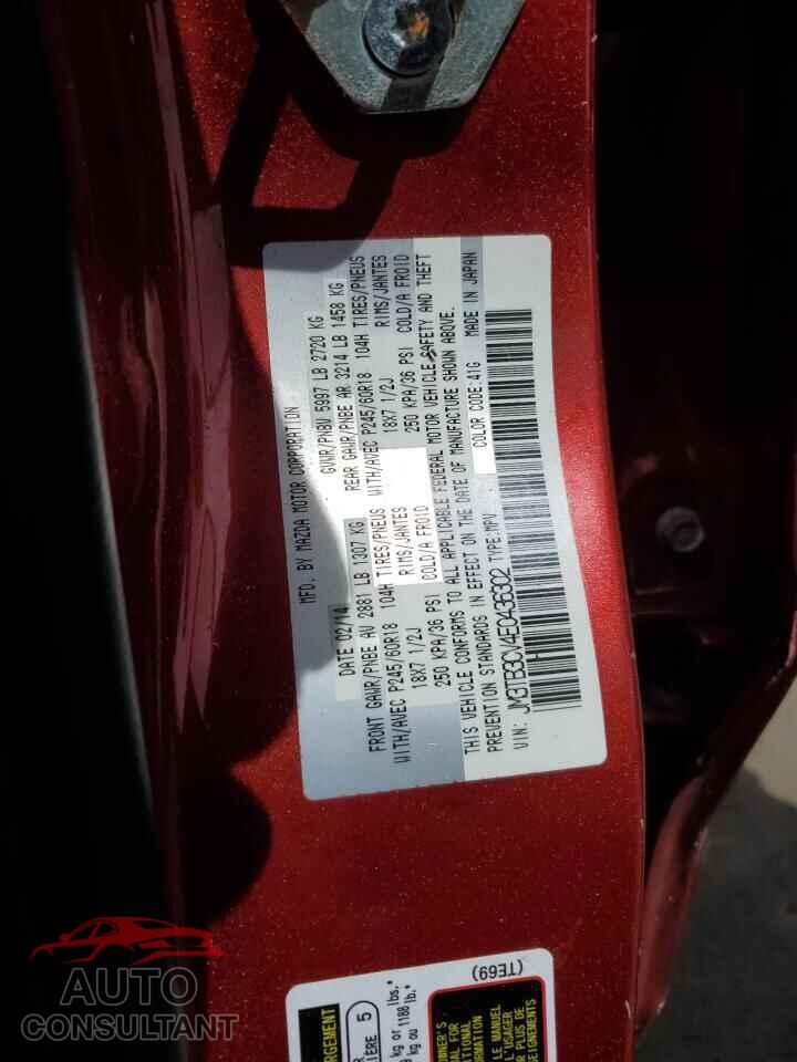 MAZDA CX-9 2014 - JM3TB3CV4E0436302