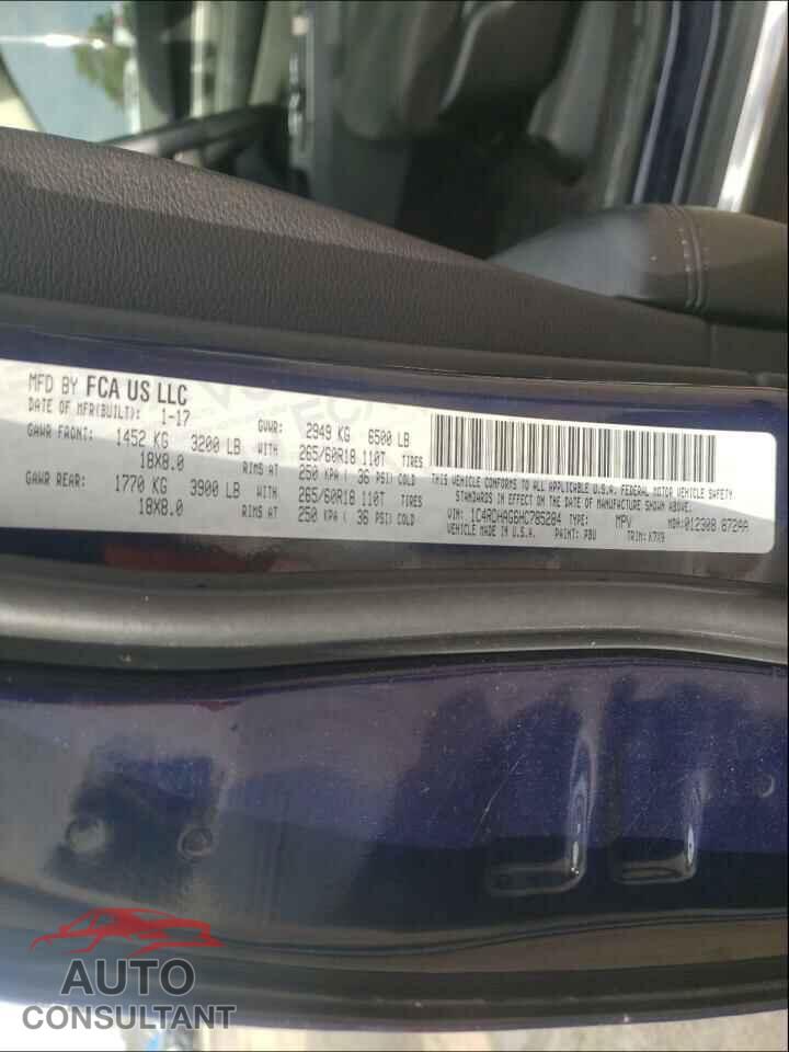 DODGE DURANGO 2017 - 1C4RDHAG6HC785284