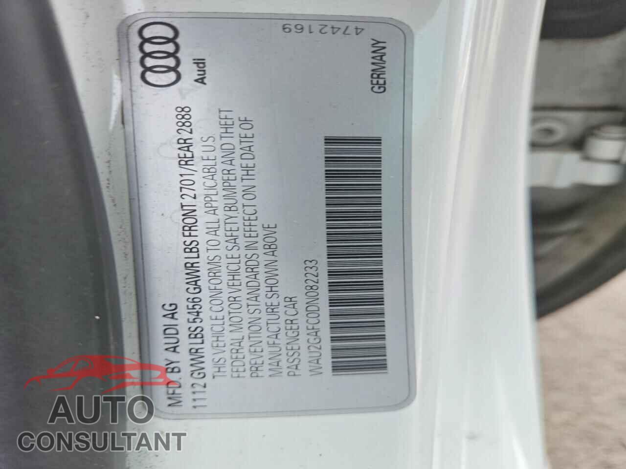 AUDI A7 2013 - WAU2GAFC0DN082233