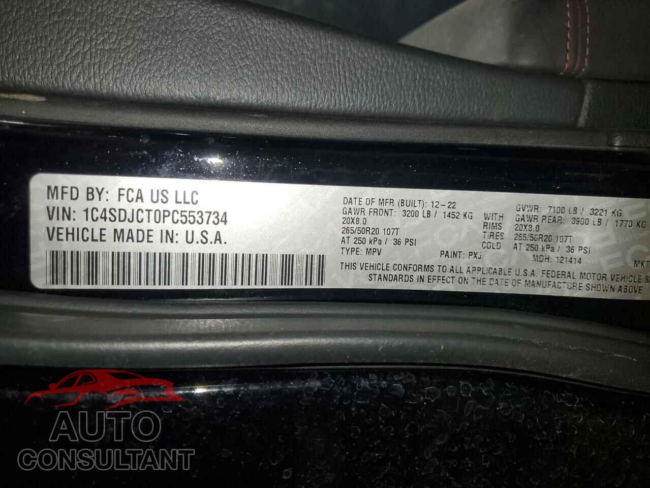 DODGE DURANGO 2023 - 1C4SDJCT0PC553734