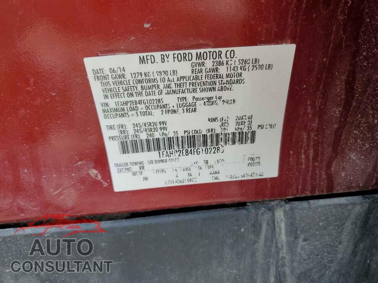 FORD TAURUS 2015 - 1FAHP2E84FG102285