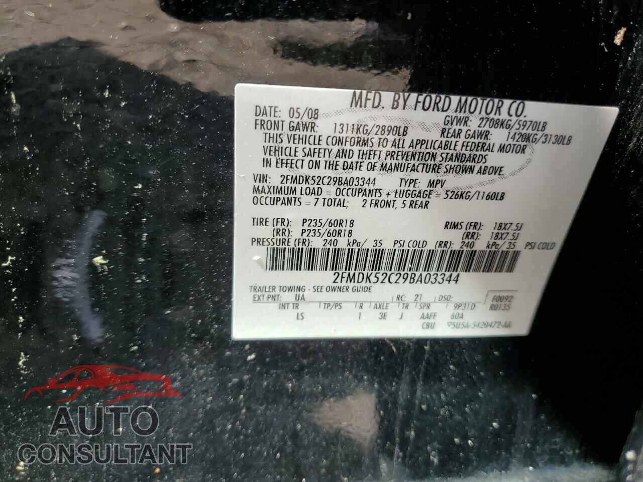 FORD FLEX 2009 - 2FMDK52C29BA03344