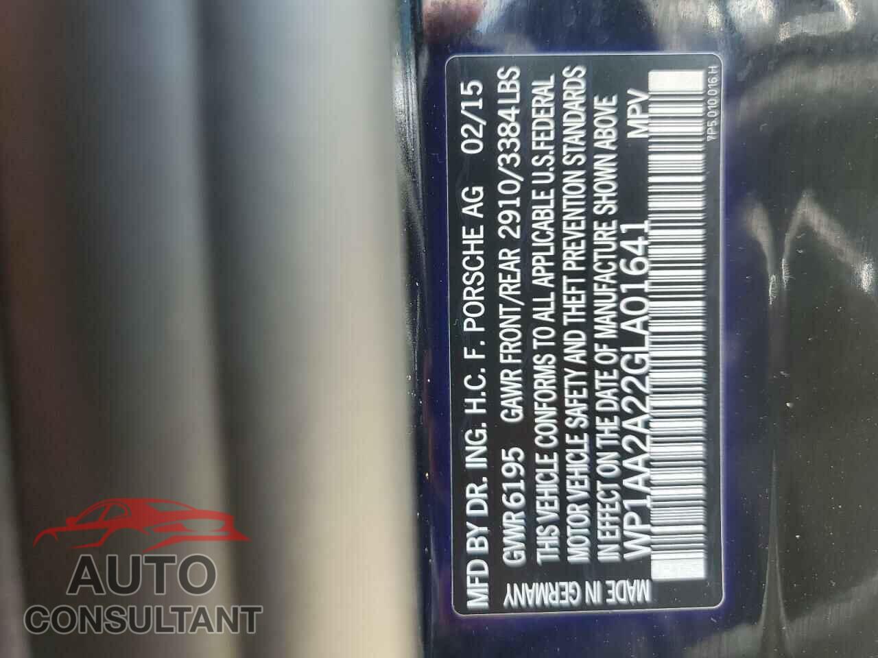 PORSCHE CAYENNE 2016 - WP1AA2A22GLA01641