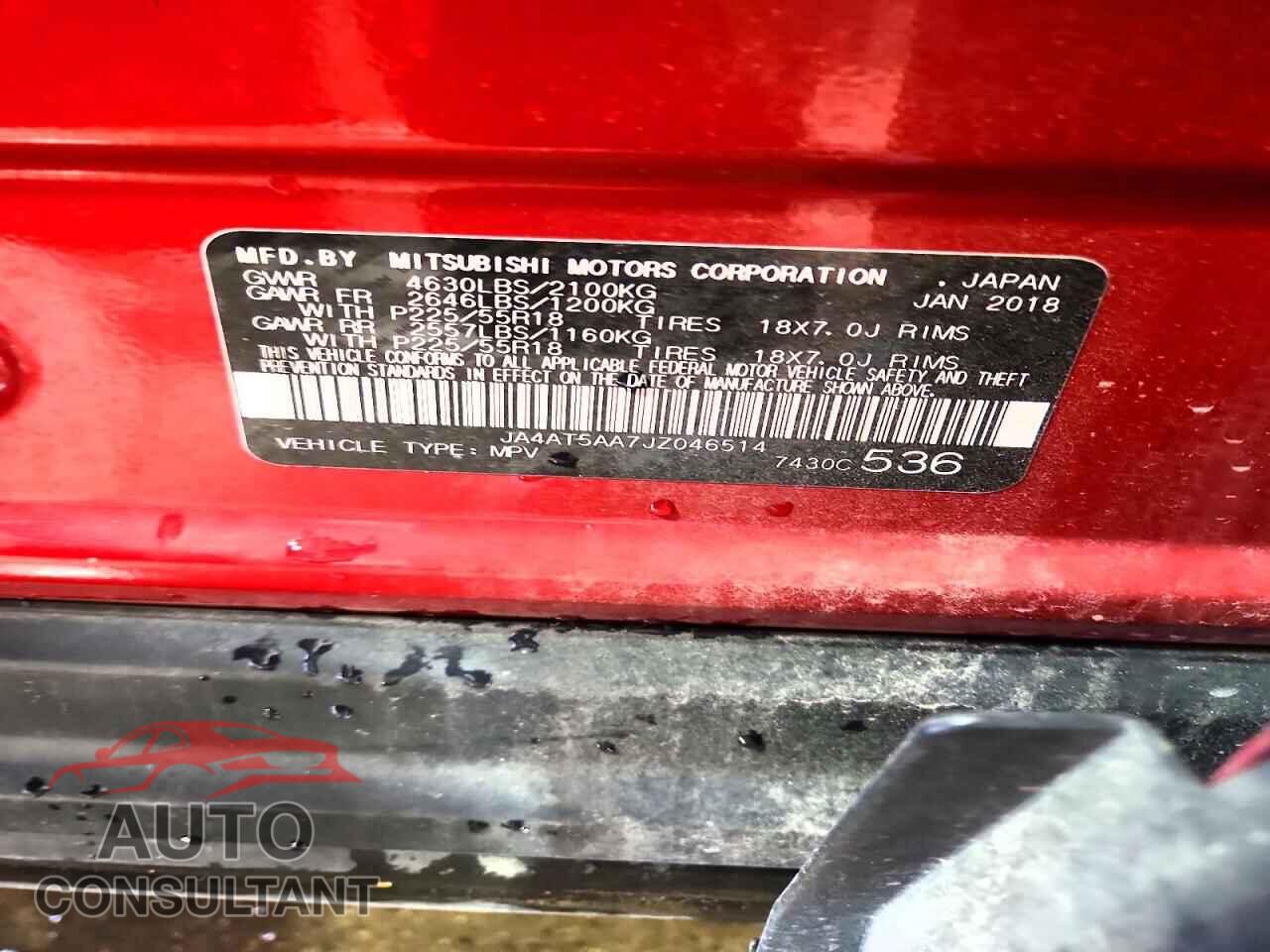 MITSUBISHI ECLIPSE 2018 - JA4AT5AA7JZ046514