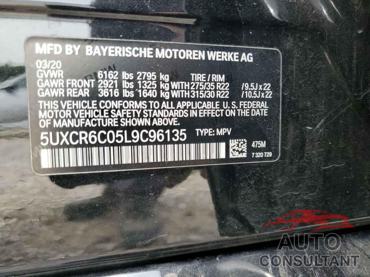 BMW X5 2020 - 5UXCR6C05L9C96135