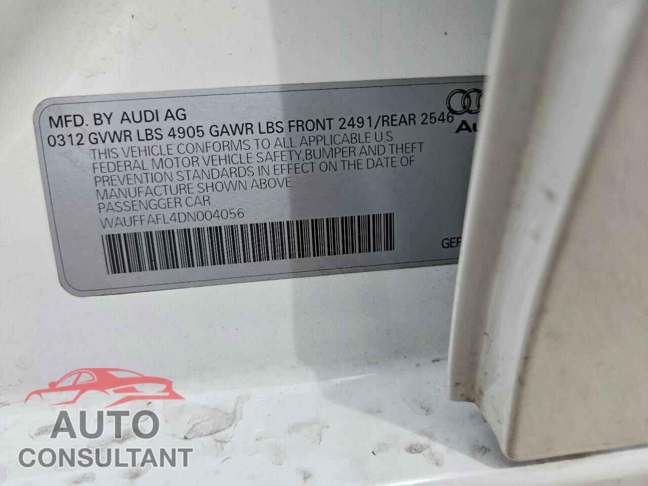 AUDI A4 2013 - WAUFFAFL4DN004056