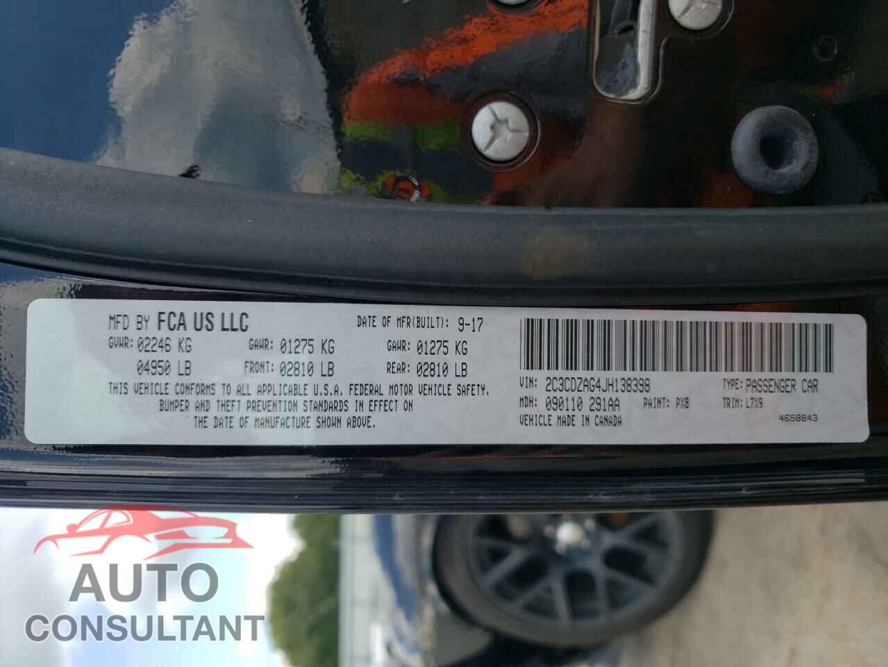 DODGE CHALLENGER 2018 - 2C3CDZAG4JH138398