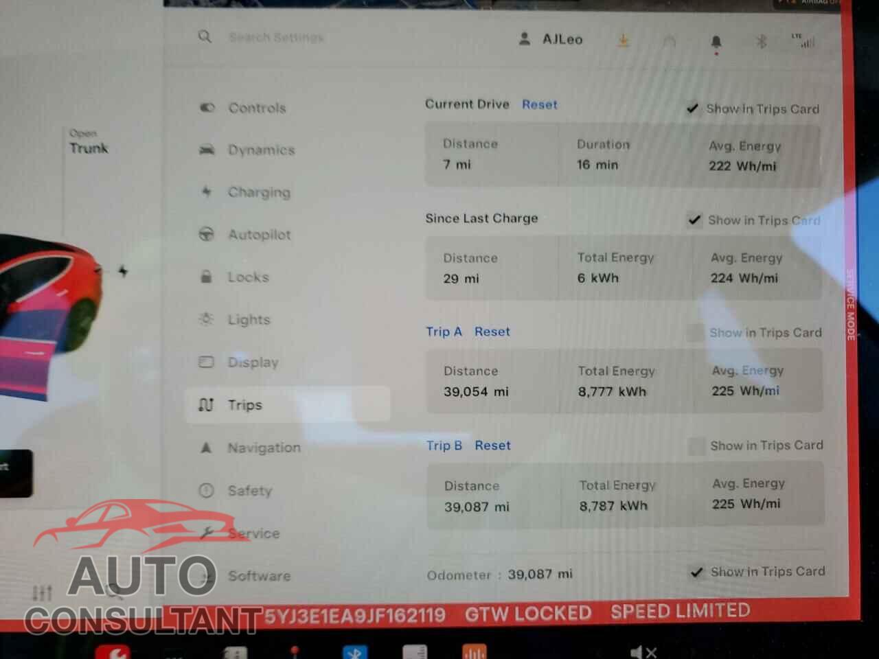 TESLA MODEL 3 2018 - 5YJ3E1EA9JF162119
