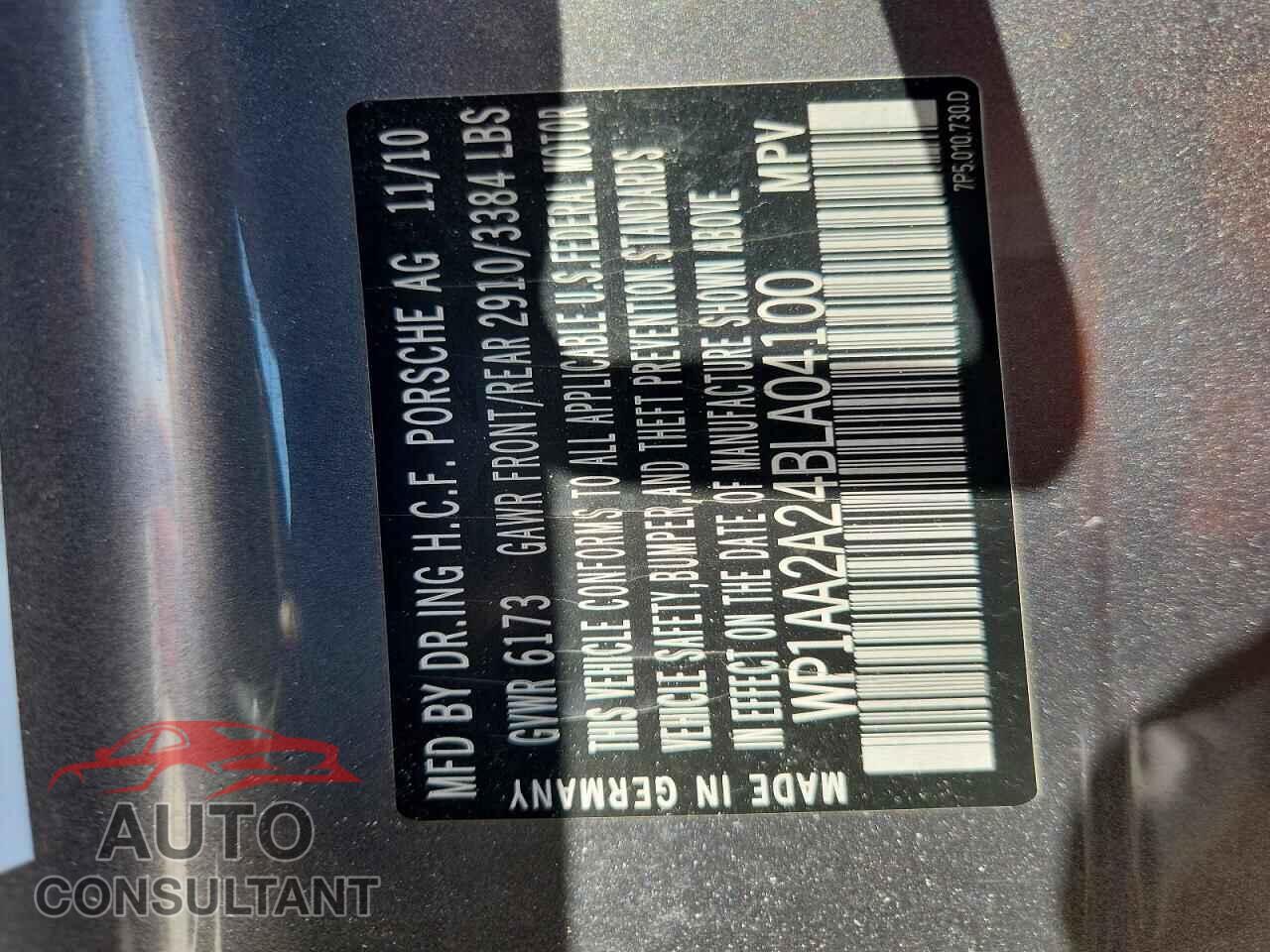 PORSCHE CAYENNE 2011 - WP1AA2A24BLA04100