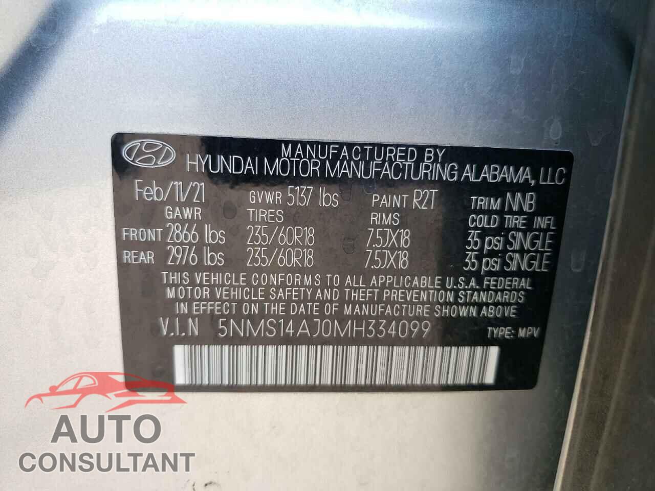 HYUNDAI SANTA FE 2021 - 5NMS14AJ0MH334099