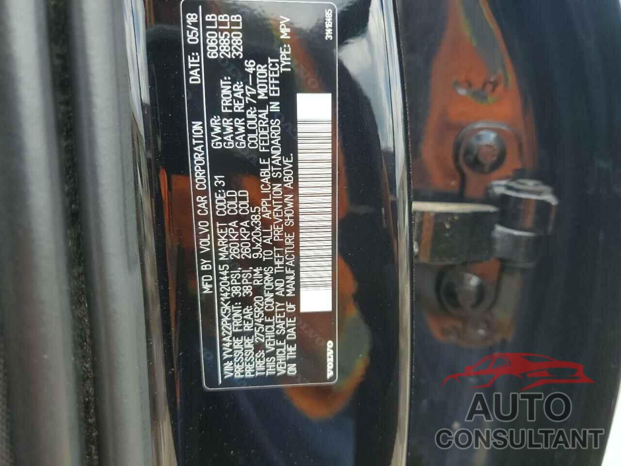 VOLVO XC90 2019 - YV4A22PK5K1420445