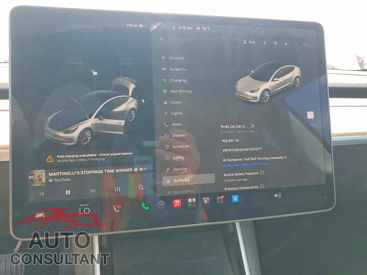 TESLA MODEL 3 2019 - 5YJ3E1EAXKF327077