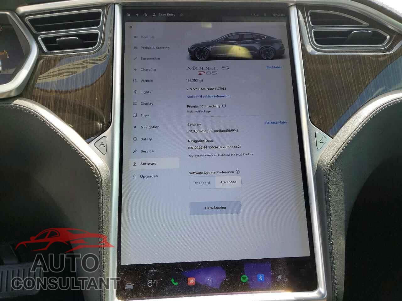TESLA MODEL S 2013 - 5YJSA1CN4DFP27183