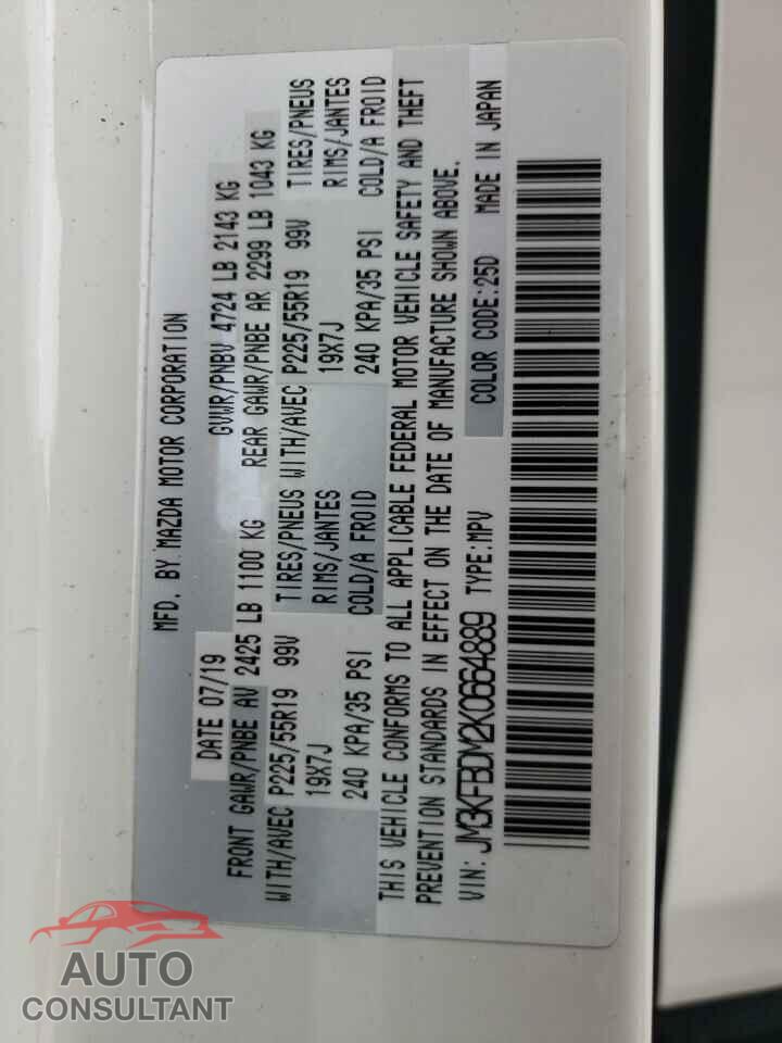 MAZDA CX-5 2019 - JM3KFBDM2K0664889