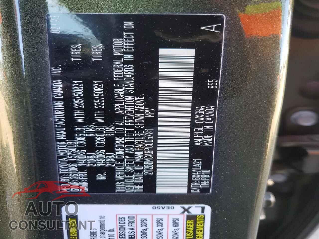 LEXUS UNKNOWN 2023 - 2T2BBMCA8PC005781